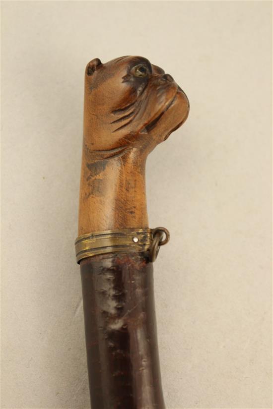 A late 19th / early 20th century treen paper knife, 12.5in.